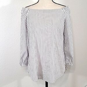 WHITE HOUSE BLACK MARKET Striped Off Shoulder 3/4 Sleeve Top, size Small